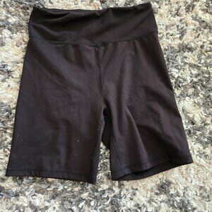 Black High-Rise Biker Shorts Small S/P Performance Fabric Athletic EUC